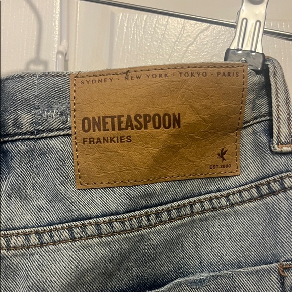 One Teaspoon Light Blue Denim Shorts - Picture 7 of 9